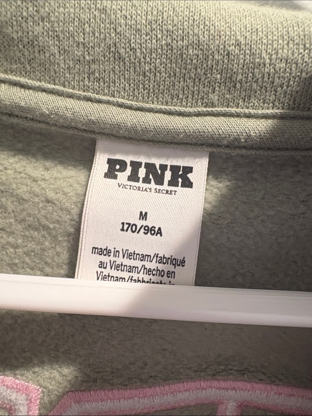 PINK Victoria's Secret Light Sage Green Half-Zip Pullover - Picture 4 of 5